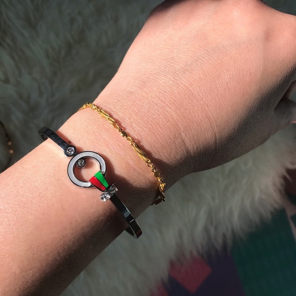 Gold silver or rose gold bangle bracelet - Picture 5 of 8